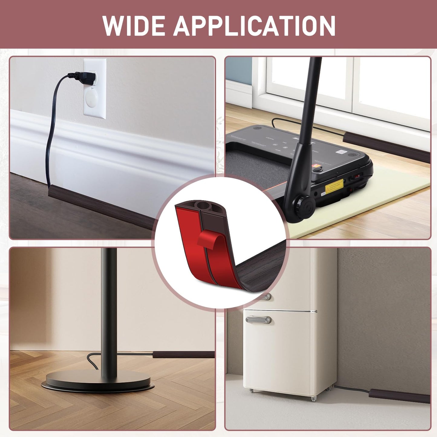 LSGCQ Floor Cord Cover Self Adhesive Cord Hider Floor Cable Management