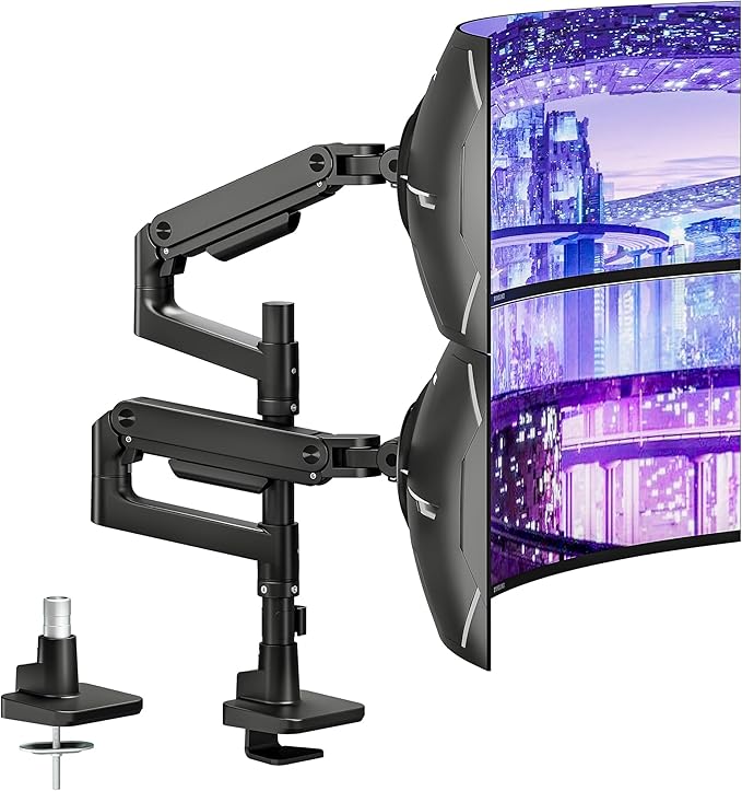 Dual Monitor Arm Desk Mount for 17-49 Inch Monitors Holds 44 lbs