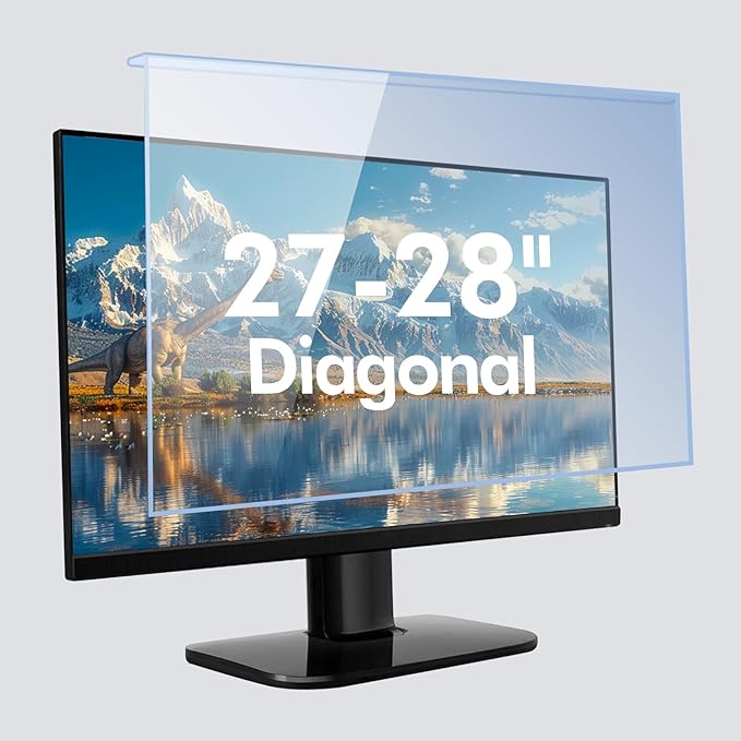 BSPROTE 23-24 Inch Blue Light Filter for Computer Monitor, Computer Screen Blue Light Blocker Panel for 23, 23.6, 23.8, 24 Inch Diagonal Widescreen Desktop PC iMac Monitor, HD Not Anti-Glare