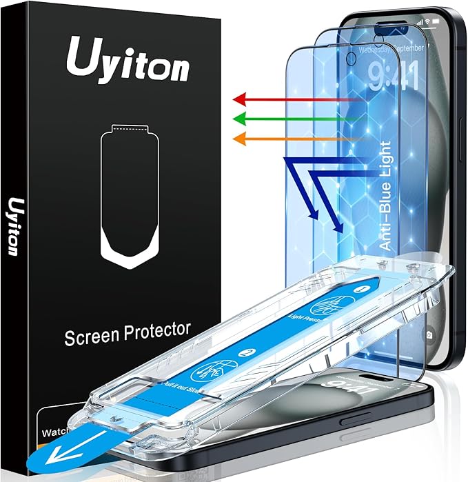 Uyiton for iPhone 16 Plus Screen Protector (Anti-Blue Light)