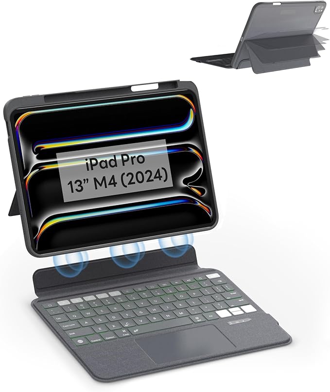 EIP Magnetix Keyboard for iPad Air 11 in M4/M3/M2/5/4, Pro 11-in 1/2/3/4
