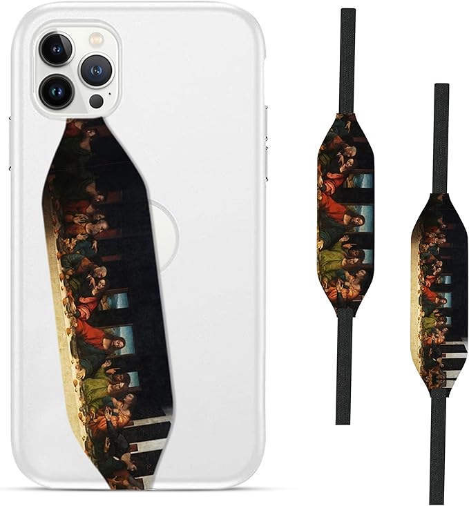 Switchbands Phone Grip Strap – Soft Anti-Drop Elastic Hand Strap, Arthritis Friendly, Slim Universal Fit, Wireless Charging Compatible Art Gift – Mona Lisa & Girl with a Pearl Earring