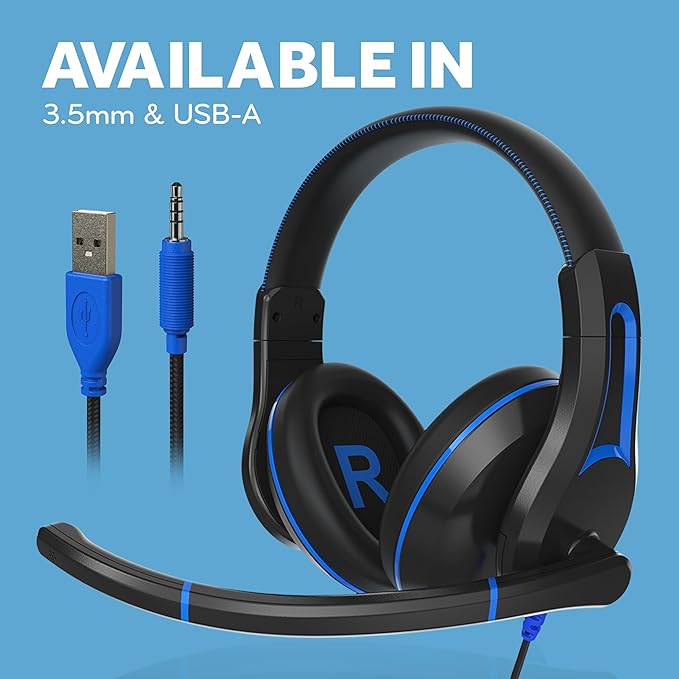 ThinkWrite Technologies / TWT Audio Duro, TW210 (2nd Gen) | Premium Over-Ear Wired Black Headset with Noise Reducing Microphone (3.5mm Jack)