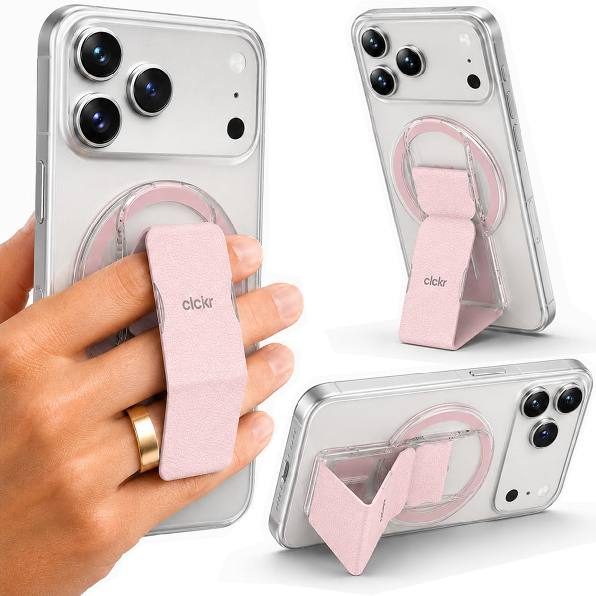CLCKR for MagSafe Phone Grip Stand, Magnetic Phone Holder with Kickstand