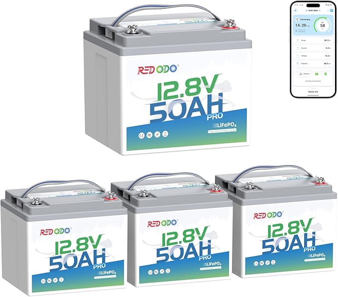 Redodo 12V 100Ah Ultra-Mini LiFePO4 Bluetooth Deep Cycle Battery