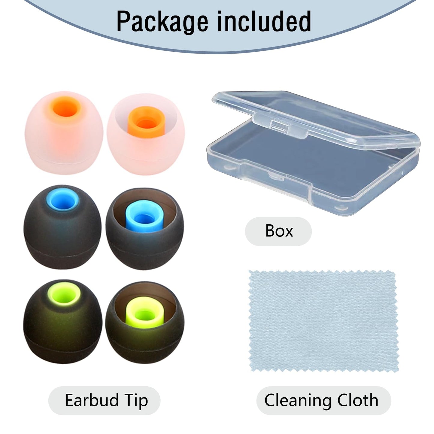 MMYQXI Silicone Replacement Earbud Tips Ear Tips Fit for in-Ear Headphones (Inner Hole 3.8mm -5.1mm) Earbud Replacement Tips 9 Pairs
