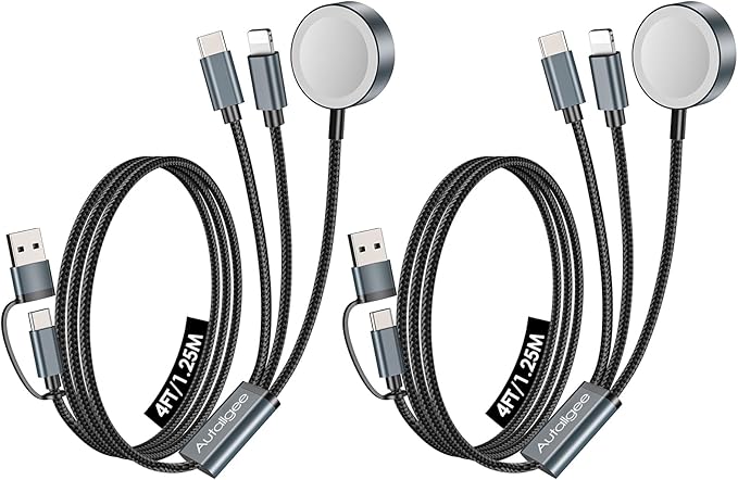 Airplane Travel Essentials Multi Charging Cable for Apple Watch Charger
