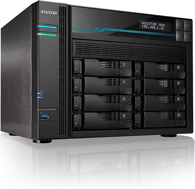 Asustor Lockerstor 2 Gen2 AS6702T - 2 Bay NAS, Quad-Core 2.0 GHz CPU, 4x M.2 NVMe slots (PCIe 3.0), Dual 2.5GbE, 4GB DDR4 RAM, Network Attached Storage (Diskless)