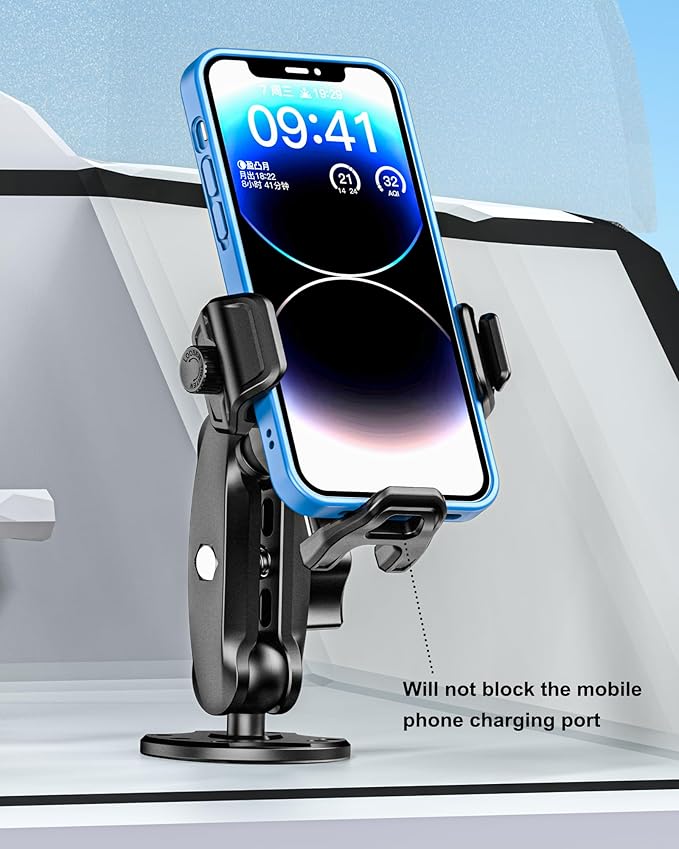 BRCOVAN Anti-Theft Phone Mount Holder with Vibration Dampener, 1s Locking