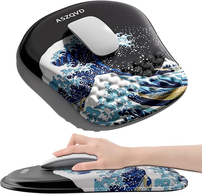 Aszqvd Ergonomic Mouse Pad with Wrist Support, Peony Mousepads for Desk