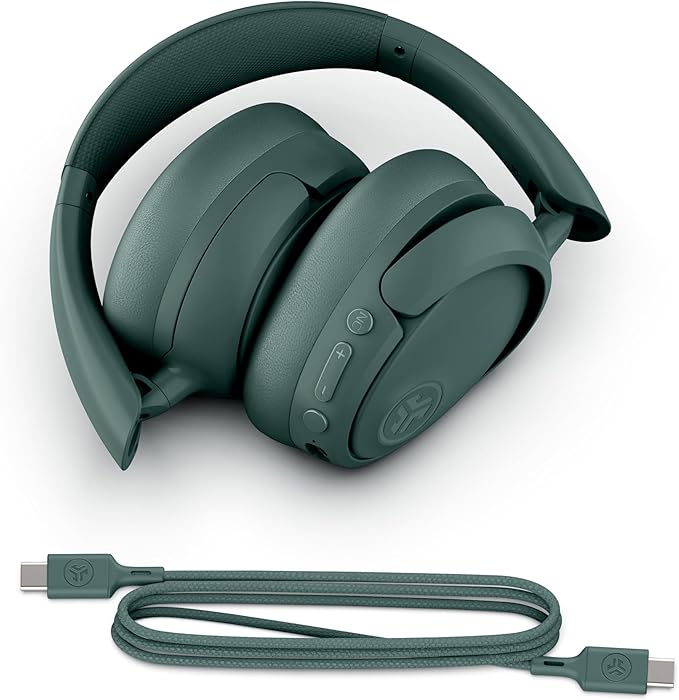 JLab JBuds Lux ANC Wireless Headphones, Sage, Hybrid Active Noise Cancelling, Customizable Sound, Spatial Audio Compatible, Premium Over-Ear Bluetooth Headset