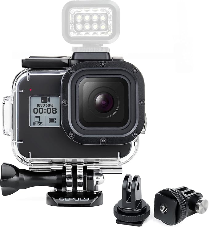 GEPULY Waterproof Case for GoPro Hero 8 Black with 4-Pack Dive Filters