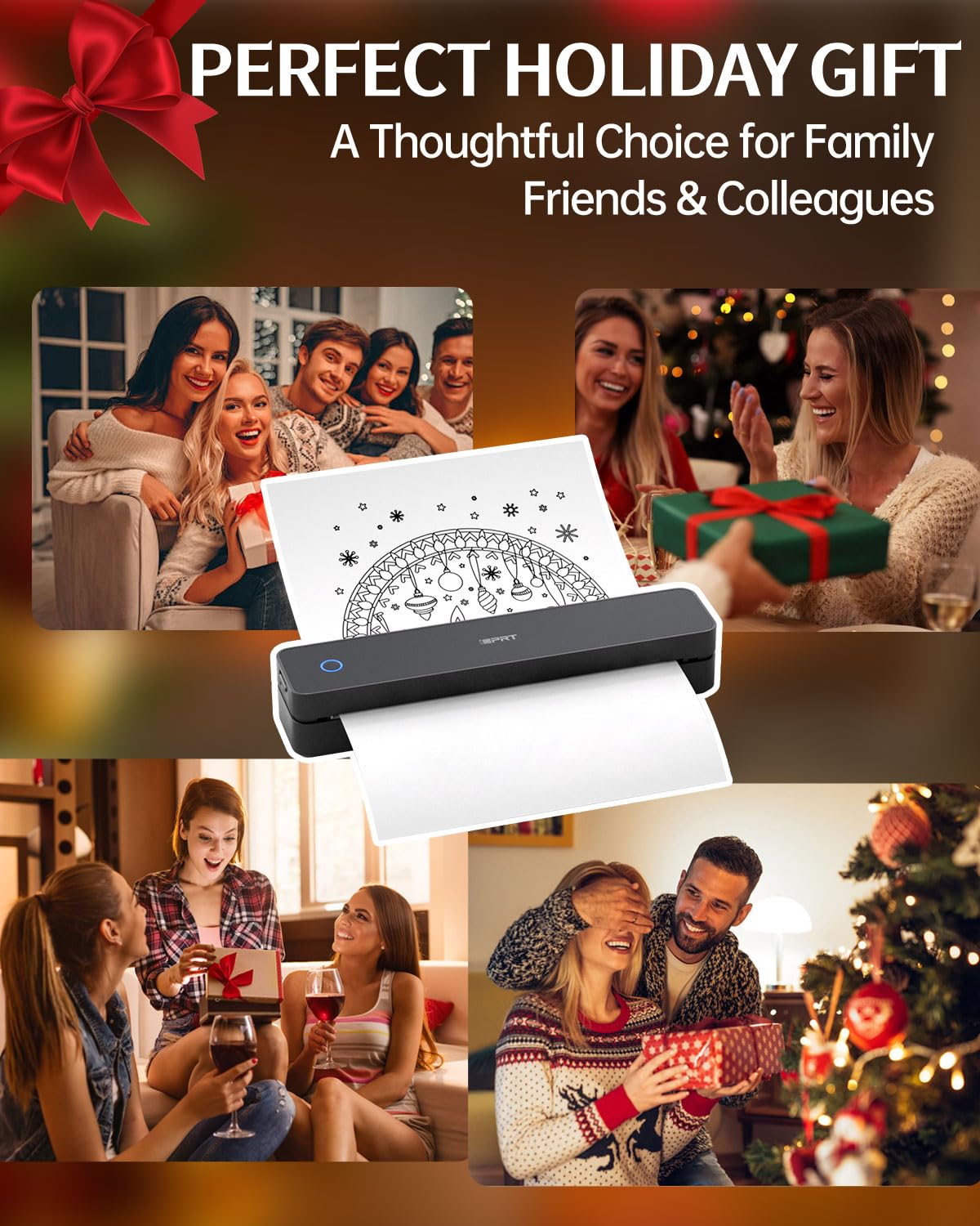 Inkless Portable Printer for Travel, MT610Pro Wireless Thermal Printer