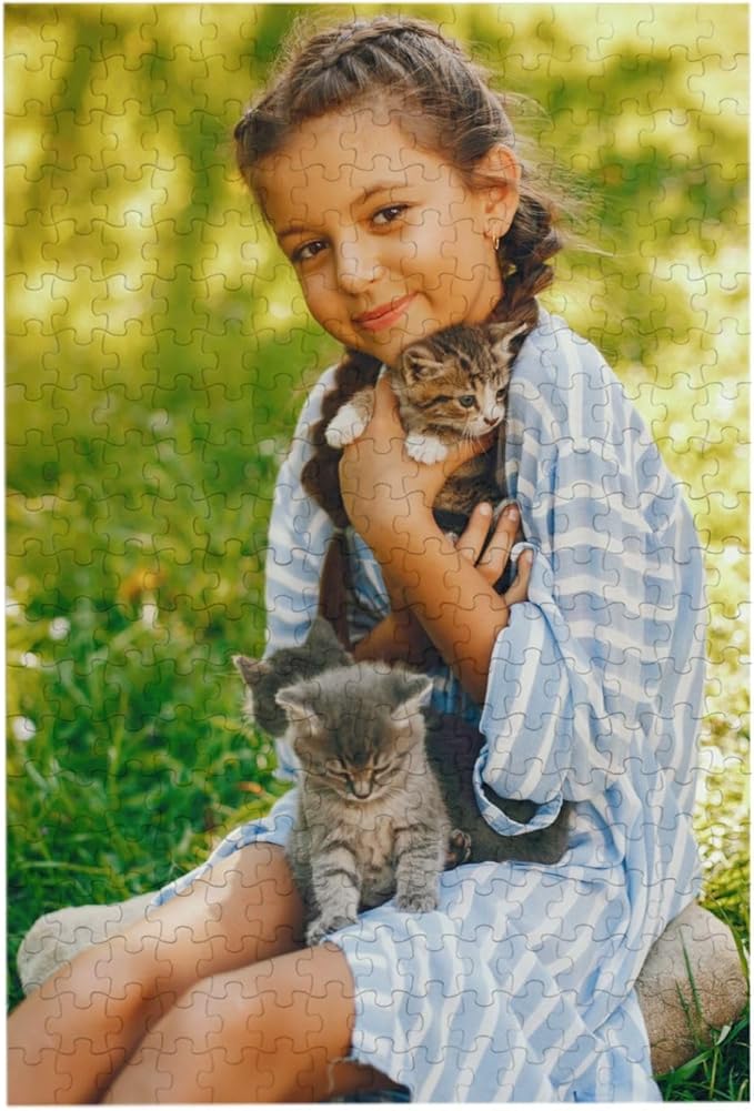 Custom Jigsaw Puzzle from Photos 300/500/1000 Pieces Personalized Wooden Picture Puzzles Gift for Adult Family Friends,Birthday,Valentine's Day (Horizontal 500PCS)