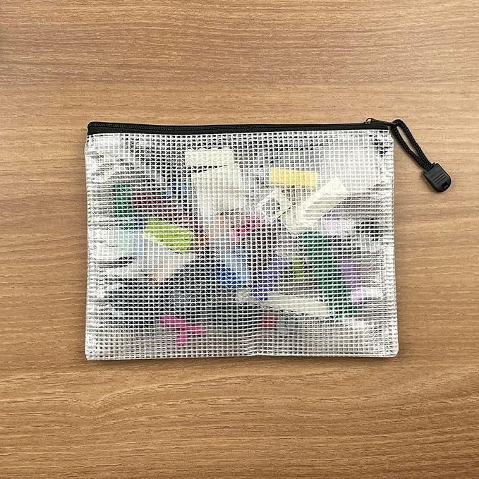 Mesh Zipper Pouch Bags, Zipper Bags for Organizing Storage, Waterproof Zipper Pouches, Letter Size, File Bags for School, Toys, Puzzle, Board Games and Office Supplies (Color, 11"x14")