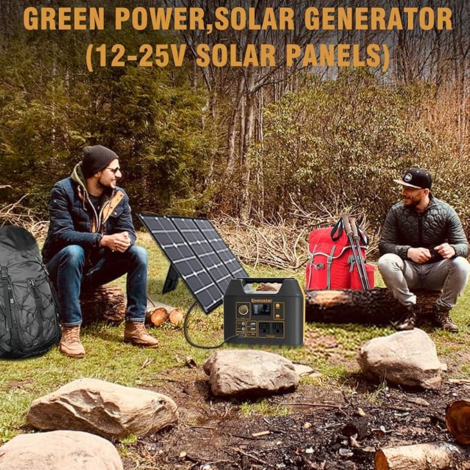 EnginStar 296Wh Portable Solar Generator, Pure Sine Wave Power Station