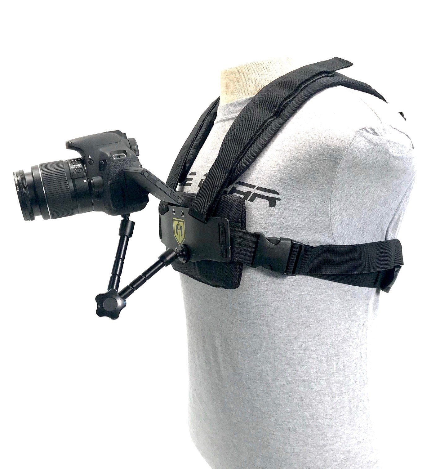 Medusa MED 100 Adjustable Body Vest for GoPro & DSLR with Friction Arm – Front & Back Camera Mounting Plates, Extra Accessories Support