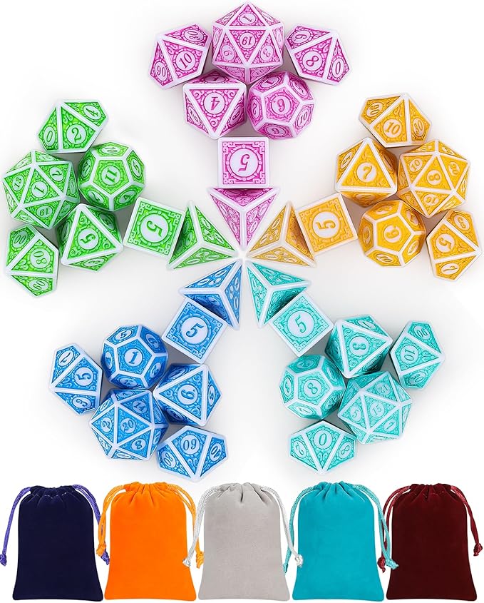 CiaraQ Polyhedral Dice Set - DND Role Playing Dice