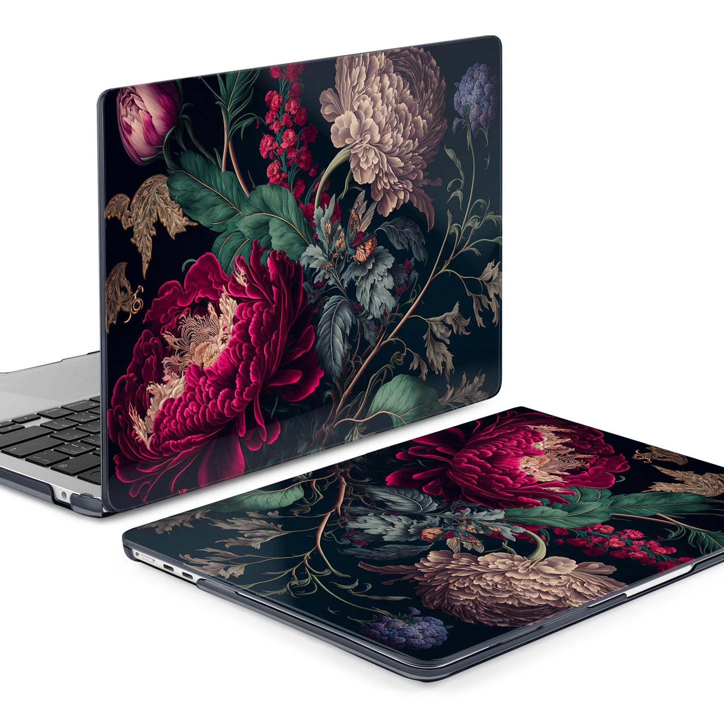 Batianda Case for MacBook Air 15" with M5 M4 M3 M2 Chip, Vintage Dark Peony