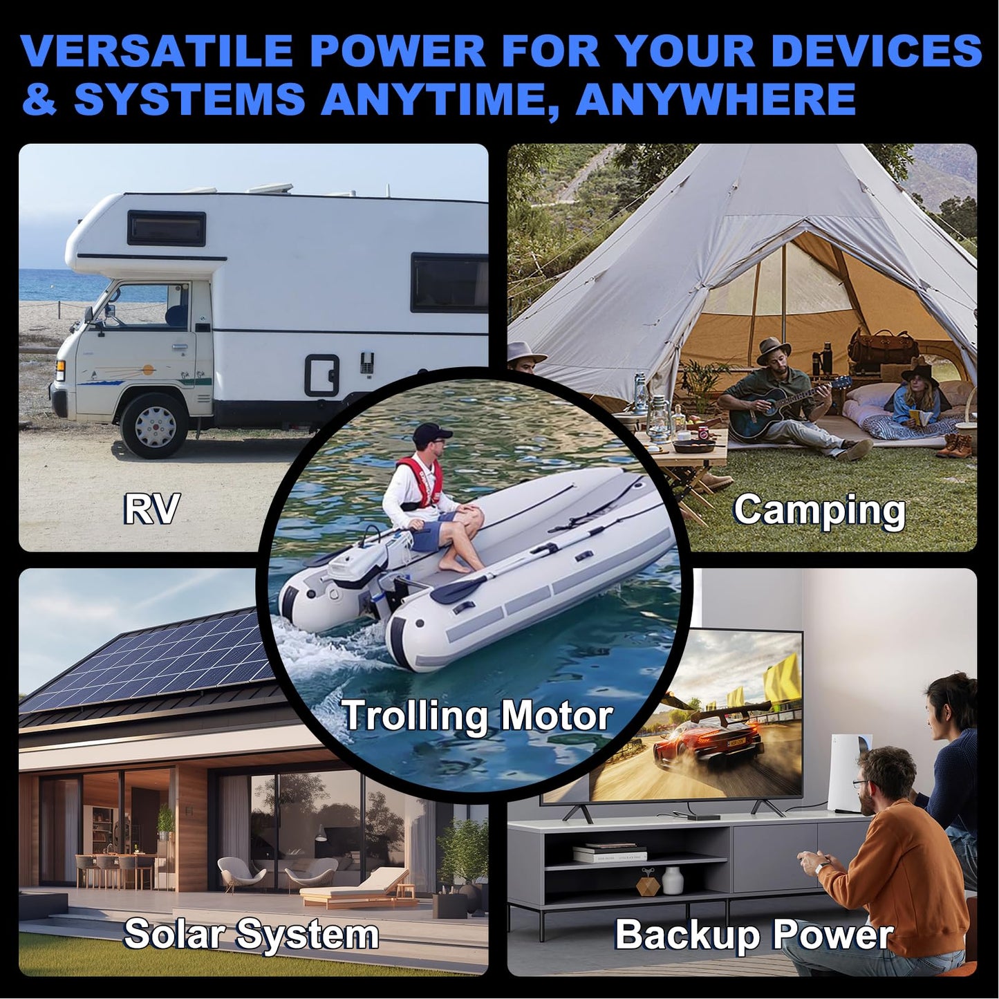 Autocessking 12V 100Ah BCI Group 24 Bluetooth LiFePO4 Battery, 120A BMS Rechargeable Mini Lithium Battery with Low-Temp Protection, Up to 15000 Cycles Perfect for RV, Camping, Solar, Off-Grid and Boat