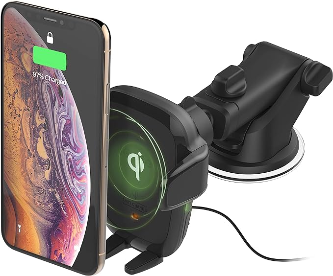 iOttie Auto Sense 2 Dash & Windshield Car Phone Holder with Qi Wireless Charging – Auto Clamping Phone Mount & Charger for iPhone, Google Pixel, Samsung Galaxy, Huawei, LG (Adapter Not Included)