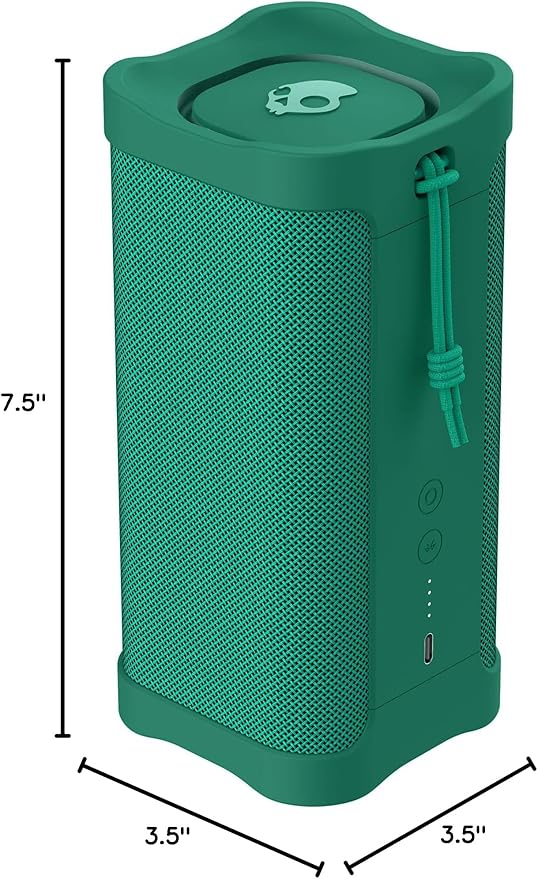 Skullcandy Terrain XL Wireless Bluetooth Speaker - IPX7 Waterproof Portable Speaker, 18 Hour Battery, Nylon Wrist Wrap, True Wireless Stereo (Green)