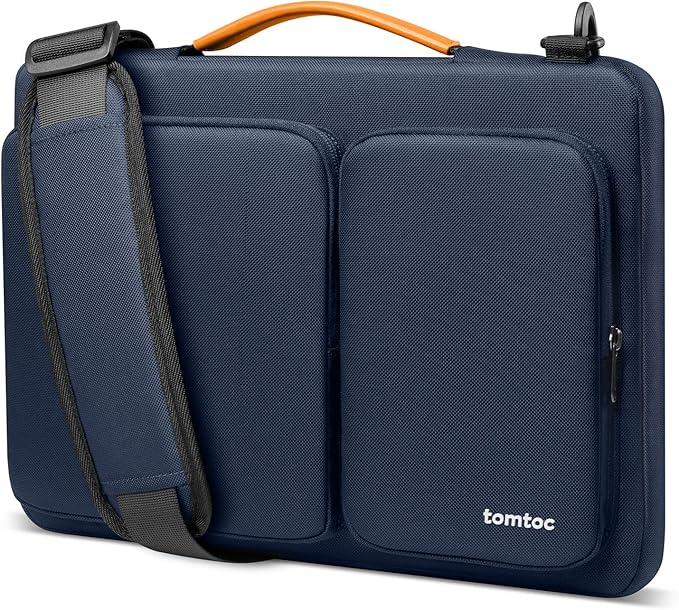 tomtoc 360° Protective Laptop Shoulder Bag for 15.6-16.2 Inch Laptop, Fit Acer Aspire 3/5/7, HP Pavilion 15.6, Dell Inspiron/XPS, ASUS ROG/TUF, Lenovo ThinkPad, Water-Resistant Accessory Case