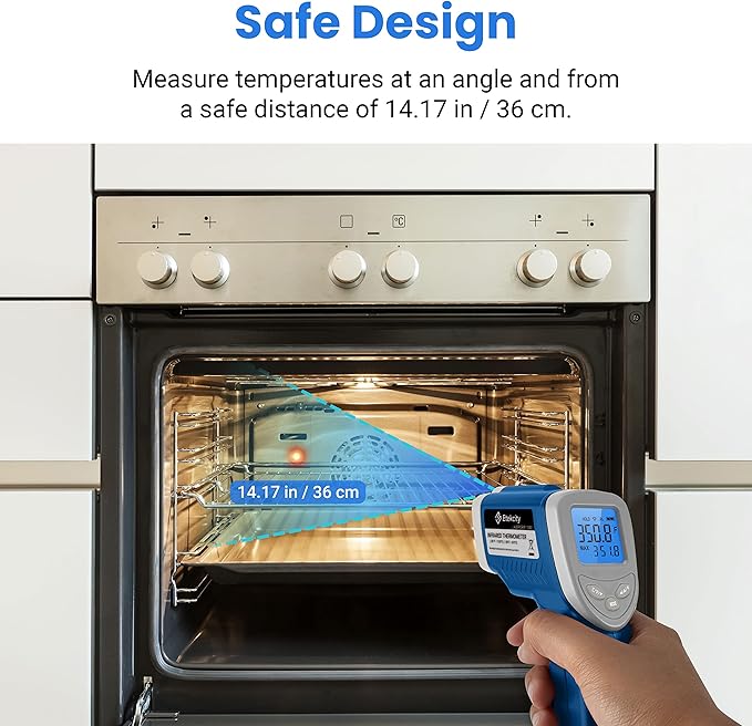 Etekcity Infrared Thermometer 1080, Heat Temperature Temp Gun for Cooking, Laser IR Surface Tool for Pizza Oven, Meat, Griddle, Grill, HVAC, Engine, Accessories, -58ยฐF to 1130ยฐF, Blue