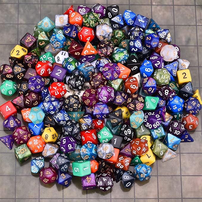 DND Dice Sets 30 x 7 (210pcs) Polyhedral RPG Dice for Dungeons and Dragons Tabletop Role Playing Adventure Games, with a Large Drawstring Bag