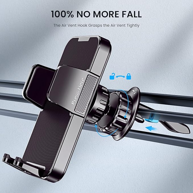GUWEZ Car Phone Holder - Upgrade Clip Never Fall Air Vent Mount for iPhone Android Smartphone