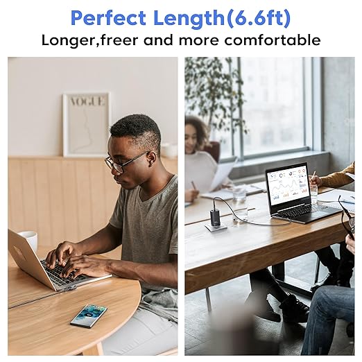 toocki USB C Cable Right Angle, 2-Pack 6.6ft USB A to USB C Charger Cable