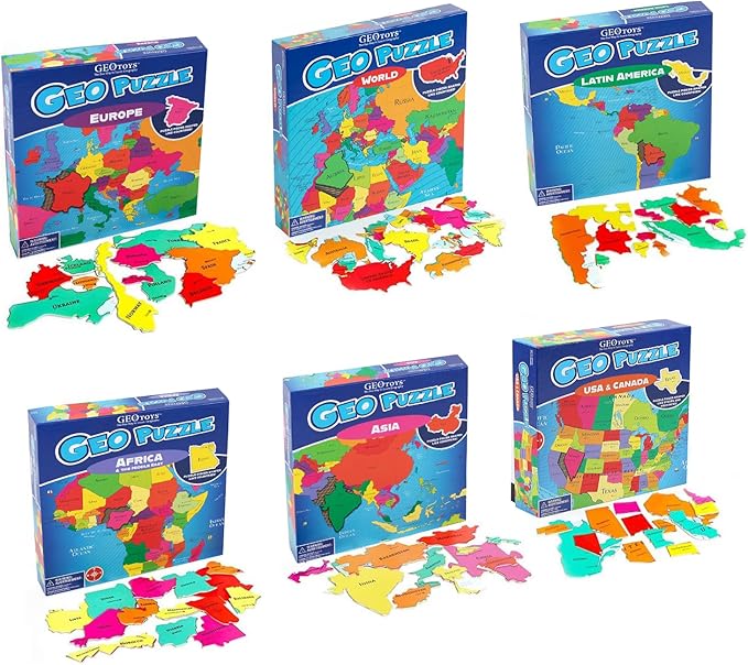 GeoPuzzle 19"x16" Asia Jigsaw Puzzles, 50 Pc Map Puzzle for Kids Ages 6+