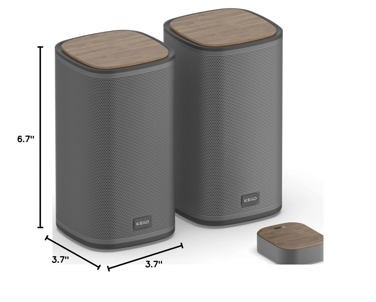 KEiiD Bluetooth Computer Speakers with Wireless Touch Control Pod for PC Laptop/Desktop Wireless Stereo Gaming Speakers, 4 EQ Modes, Aesthetic Style, New Model