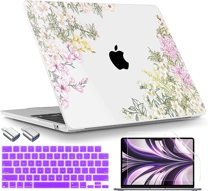TWOLSKOO Compatible with MacBook Air 13 inch Case M5 2026 M4 2025 M3 M2 2024-2022 A3449 A3240 A3113 A2681, Plastic Hard Shell & Keyboard Cover for MacBook Air 13.6 inch Case