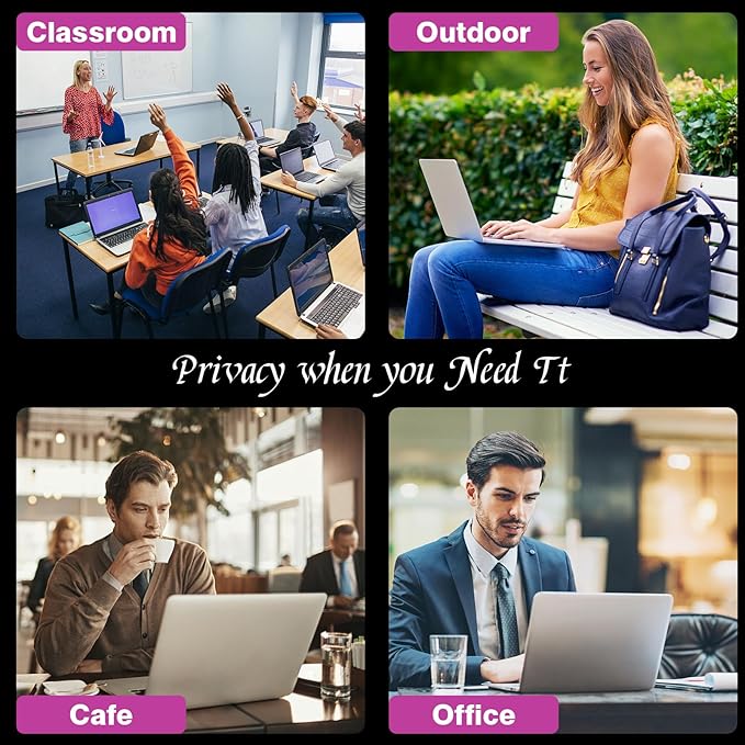 PYS Magnetic Laptop Privacy Screen 13.3 Inch (16:9 Aspect) - Anti-Glare Blue Light Filter, Removable Privacy Screen Protector Compatible with HP/Dell/Acer/Lenovo/Samsung/ASUS (11.6x6.5inch/ W x H)