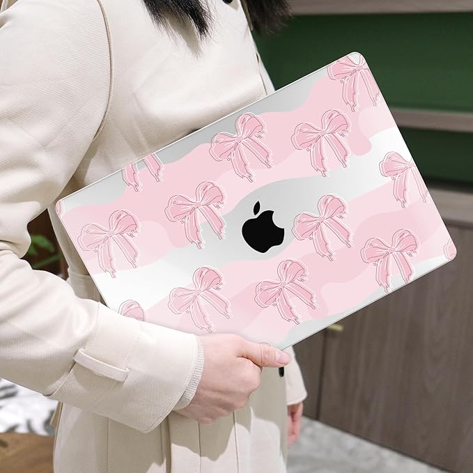 MEEgoodo Case for M4/M3/M2 MacBook Air 13.6 inch Case 2025 2024 2022, Fit Model A3240/A3113/A2681, Laptop Hard Shell with Keyboard Cover Compatible with MacBook Air 13 inch, Melted Bow
