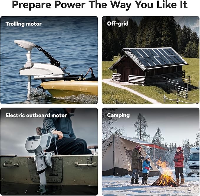 Power Queen 24V50Ah LiFePO4 Battery with Bluetooth 5.0 Remote Control, Low-temperature Protection, 1280Wh Energy, Deep Cycle Lithiumn Battery for 24V Trolling Motor Up To 100 lbs