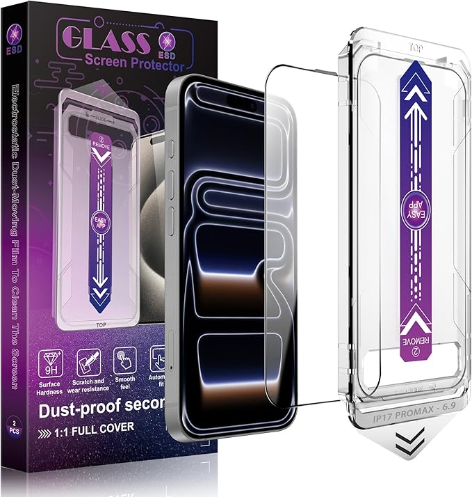 CHRYSHA 2-Pack Matte Screen Protector for iPhone 17 Pro 6.3-Inch, Auto Dust Removal, No Bubbles, High Definition Clear, Easy Installation