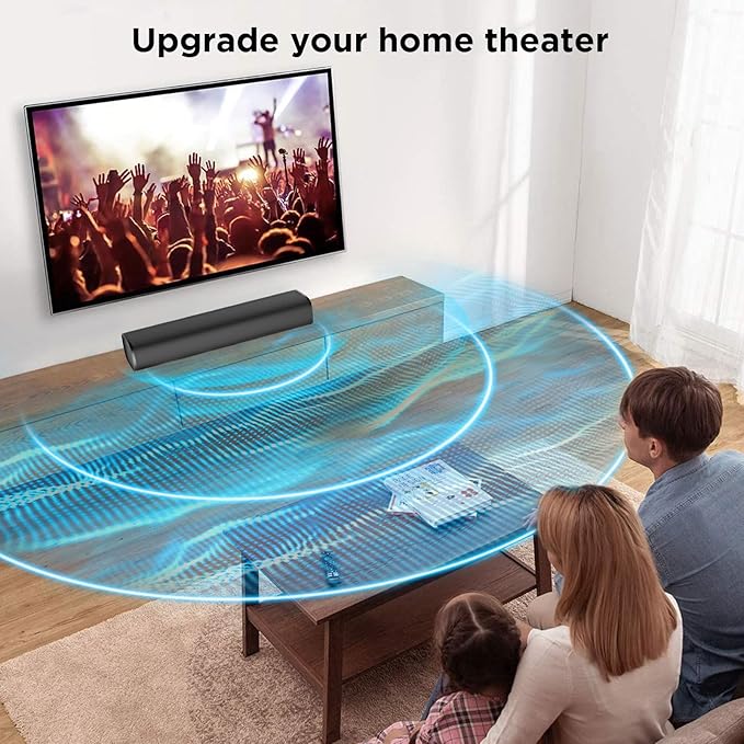 MZEIBO TV Sound Bar, Sound Bars for Smart TV Bluetooth 5.0 Soundbar 50W 17Inch Soundbars with ARC/Optical/AUX Connection Surround for Home Theater Audio TV/PC/Gaming/Projectors