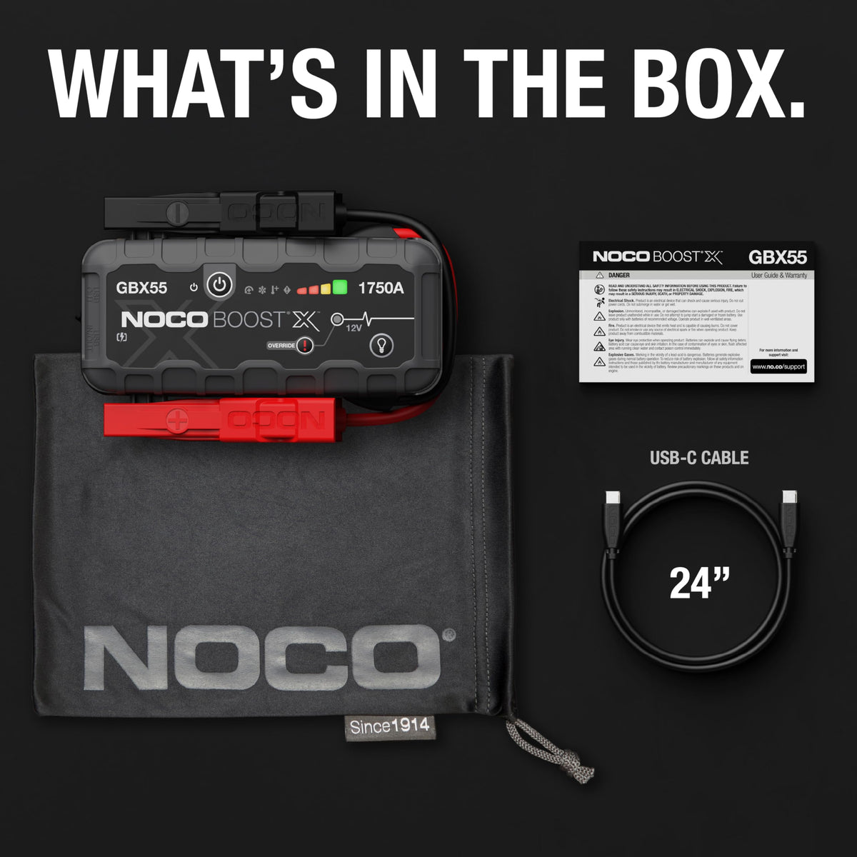 NOCO Boost GBX55 1750A UltraSafe Jump Starter, 12V Lithium Battery Booster