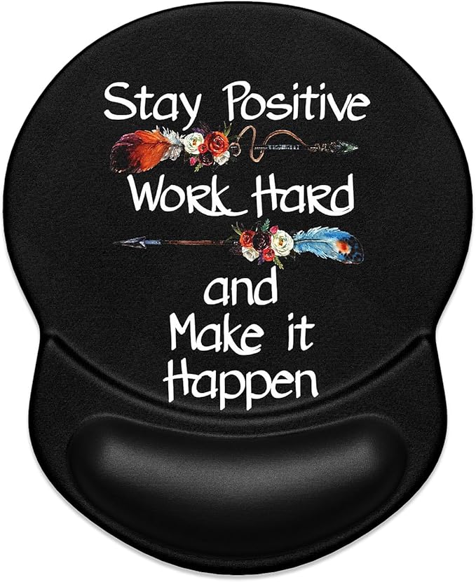 ITNRSIIET Ergonomic Mouse Pad with Gel Wrist Support Small Wrist Rest Smooth Surface Non-Slip PU Base Comfortable Office Supplies Pain Relief, 8.7 x 7.2 inches