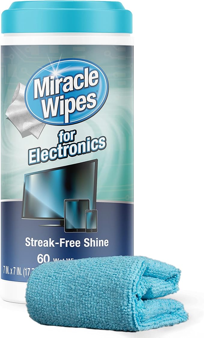MiracleWipes for Electronics Cleaning - Screen Wipes Designed for TV, Phones