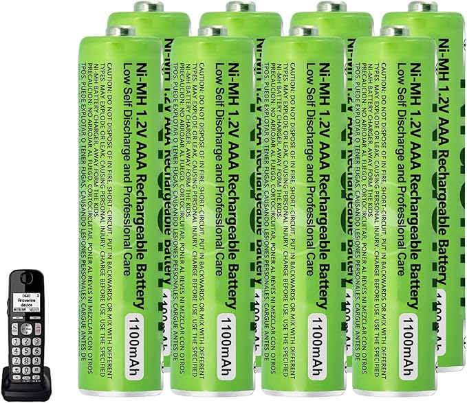 Nraonrn 4 Pack NI-MH AAA Rechargeable Battery for Panasonic, 1.2V 1100mah AAA Rechargeable Batteries for Panasonic Cordless Phones Handset, Remote Controls, Electronics
