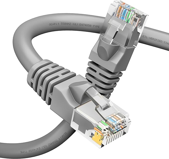 GEARit Cat6 Patch Cables 14 ft Yellow (1 Pack) - Cat6 Ethernet Cable 14 ft Yellow/Ethernet Cable, 10Gbps 24AWG Pure Copper, Snagless RJ45 for Router, Switch, PC, PS5, Server