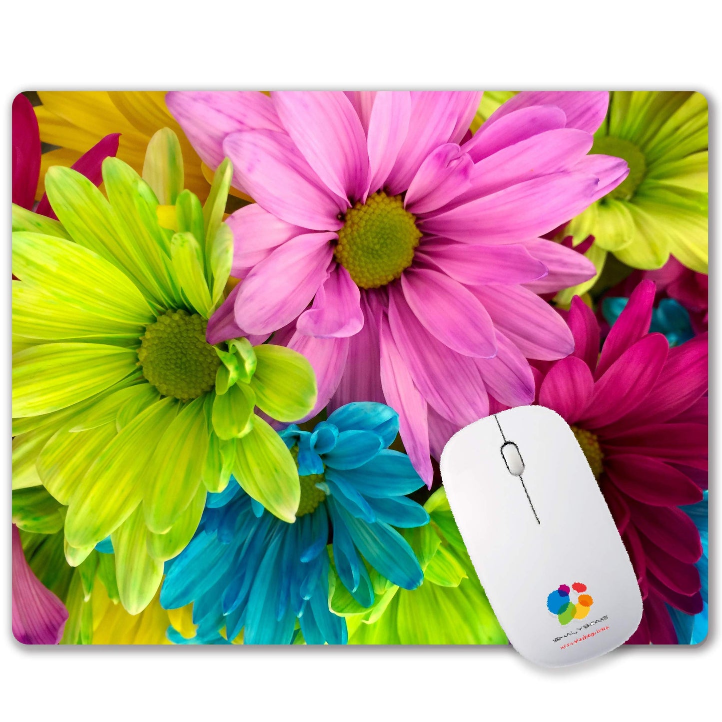 SHALYSONG Watercolor Flower Mouse Pad, 9.5"x7.9" Non-Slip Laptop Mousepad