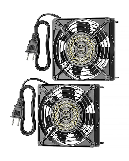 DEWENWILS Exhaust Fan 120V AC, Waterproof Ventilation Fan 30 Mesh Metal Filter, Dustproof DIY Cooling Fans for Reptile Pet Enclosures Cabinet, 2850RPM 90CFM UL Listed