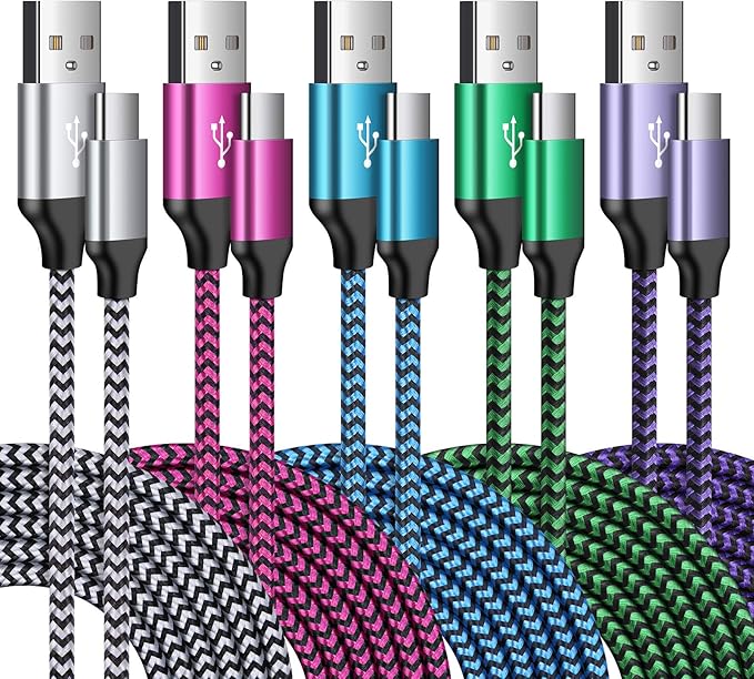 SIXSIM 3Pack 6FT 2 in 1 USB C Cable Nylon Braided USB A and Micro USB Cable