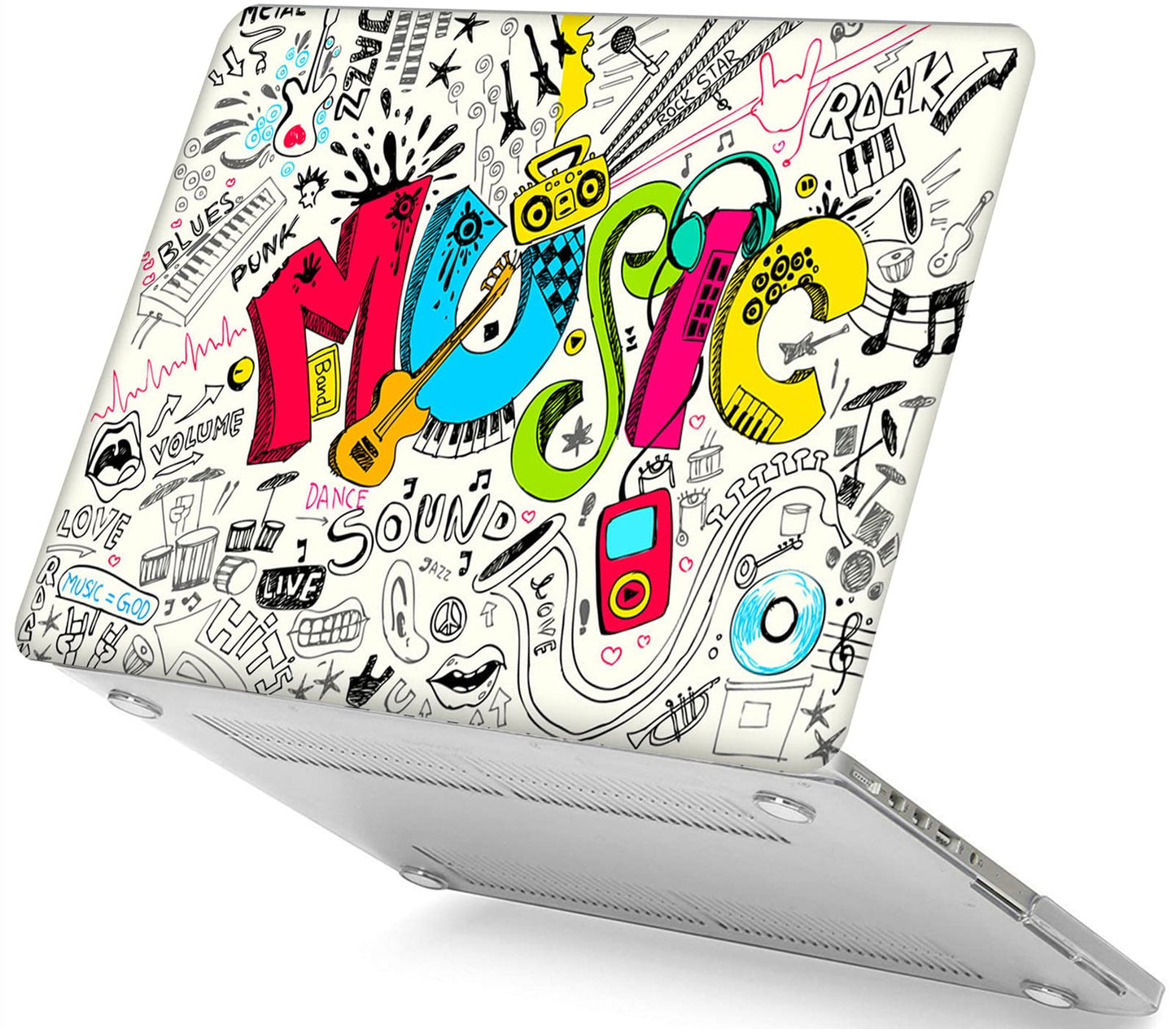 Creativity Music Laptop Shell Compatible with MacBook Air 13 Inch Case 2017 2016 2015 2014 2013 2012 2011 2010 A1466/A1369, AMCJJ Plastic Hard Cover Shell Case & Keyboard Cover &Screen Protector