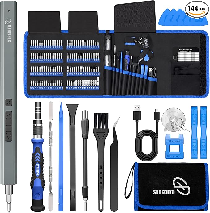 STREBITO Electric Screwdriver, 144-in-1 Precision Screwdriver Set