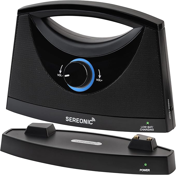 SEREONIC Portable Wireless Speakers for Smart TV - Ideal for TV Watching Without The Blaring Volume - Designed for Hard of Hearing, Elderly, and Seniors - 100ft Range